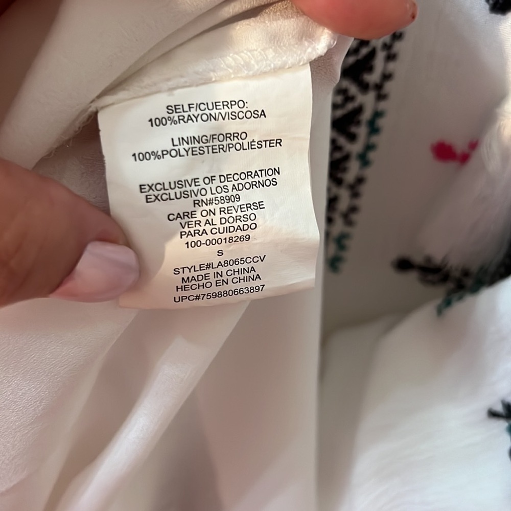 Gibson Latimer Womens Multicolor Embroidered White Dress Size Small - Picture 8 of 9